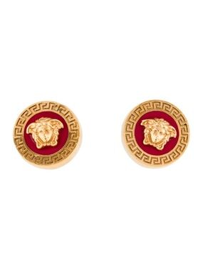 Versace Medusa Enamel Stud Earrings